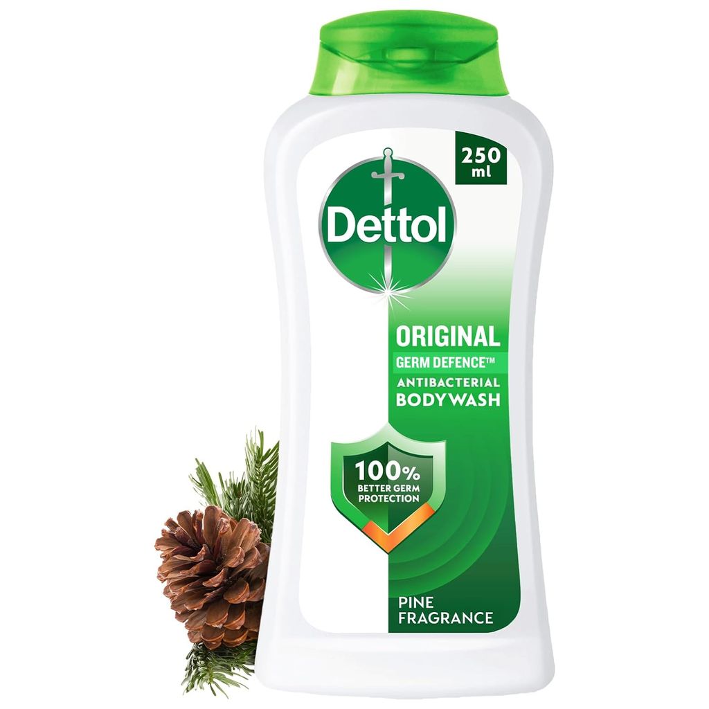Dettol, Original Antibacterial Bodywash, Pine fragrance, Cleansing antibacterial body wash with pine scent, 250ml