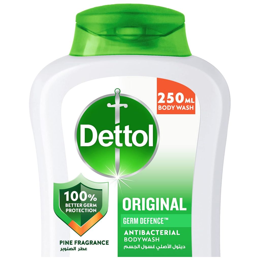 Dettol, Original Antibacterial Bodywash, Pine fragrance, Cleansing antibacterial body wash with pine scent, 250ml