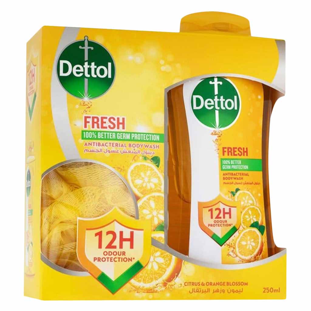 Dettol, Citrus and Orange Blossom Fresh Anti-Bacterial Body Wash, Refreshing antibacterial body cleanser, 250 ml