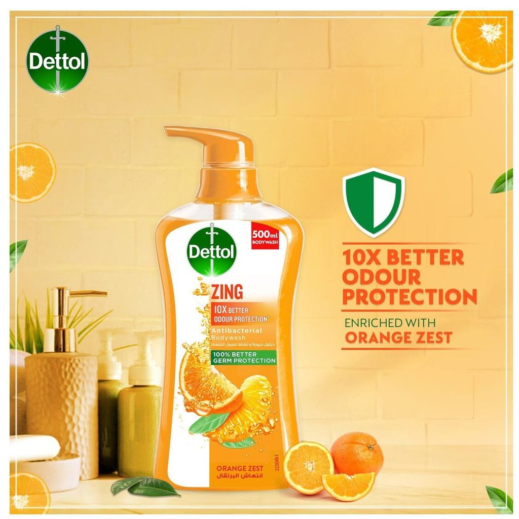 Dettol, Shower Gel Cool, Refreshing antibacterial shower gel with cooling effect, 500ml
