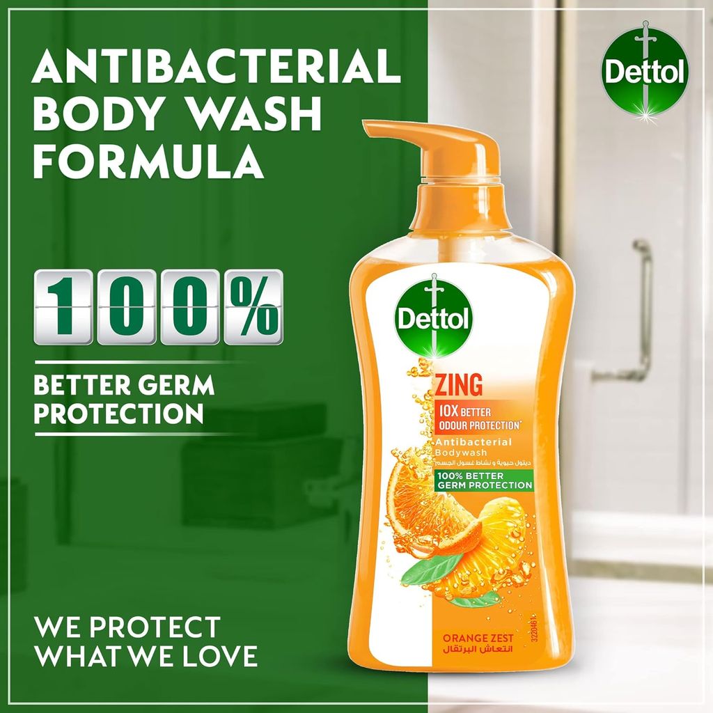 Dettol, Shower Gel Cool, Refreshing antibacterial shower gel with cooling effect, 500ml