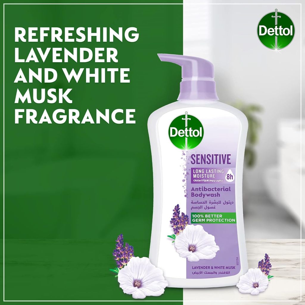 Dettol Sensitive Bodywash, Lavender & White Musk, 500ml