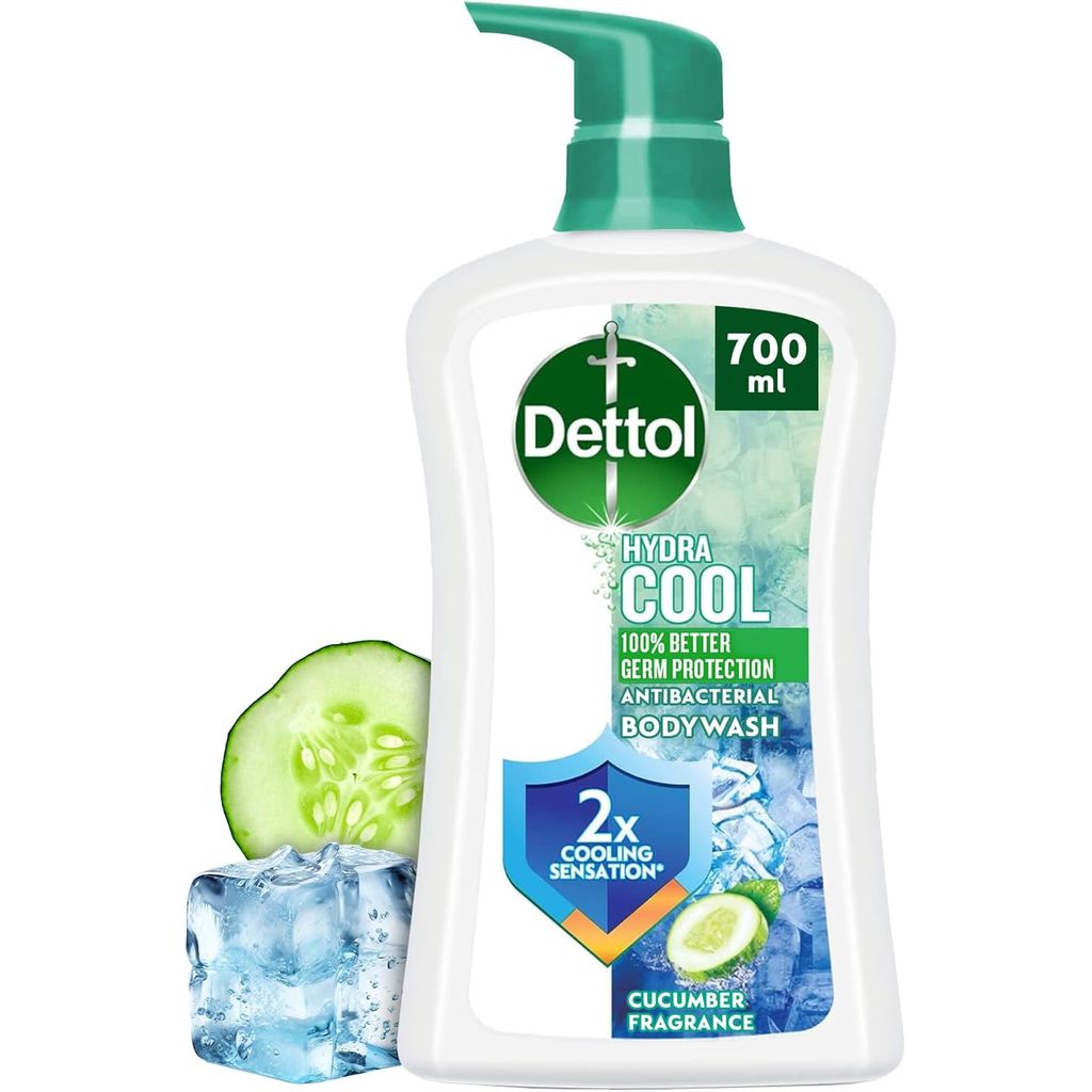 Dettol, Hydra Cool Antibacterial Bodywash Cucumber Fragrance, Refreshing antibacterial bodywash with cooling cucumber scent, 700ml