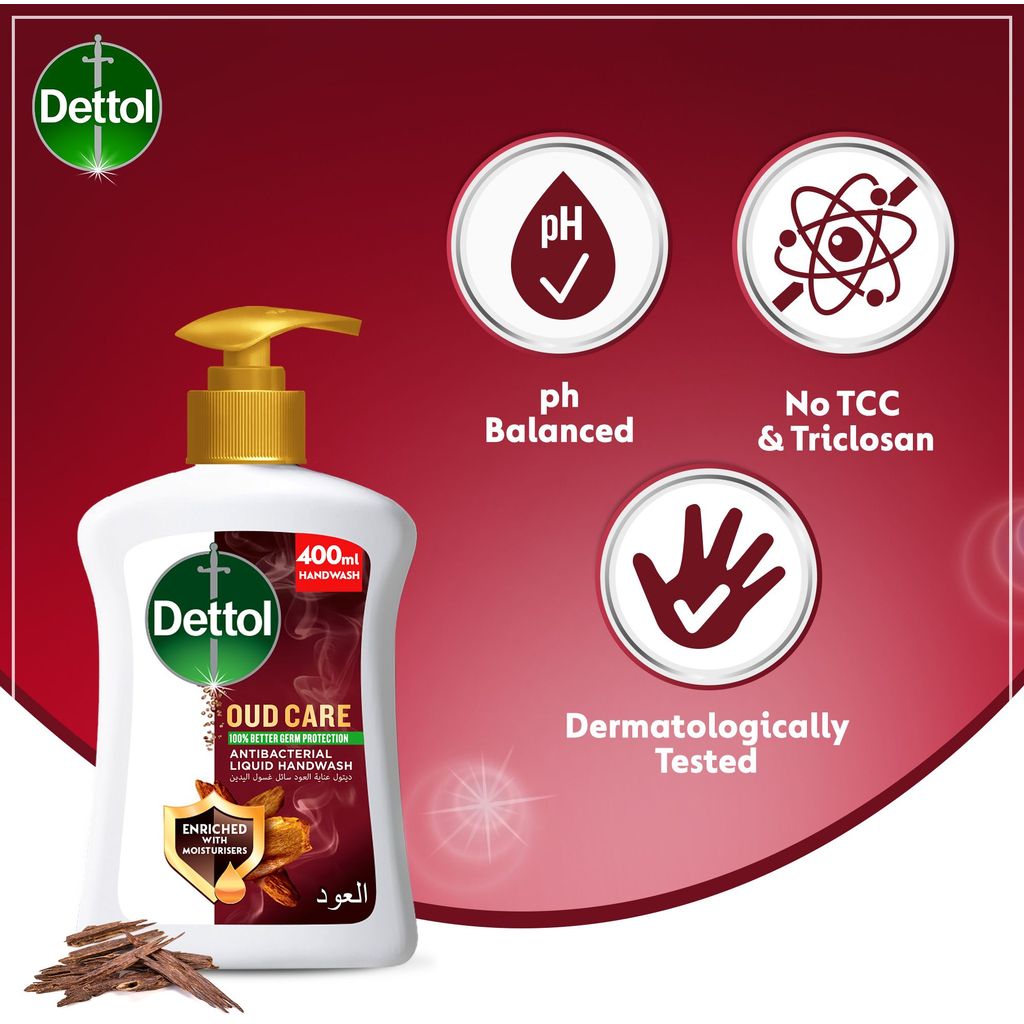 Dettol Oud Care Antibacterial Liquid Handwash, 400ml