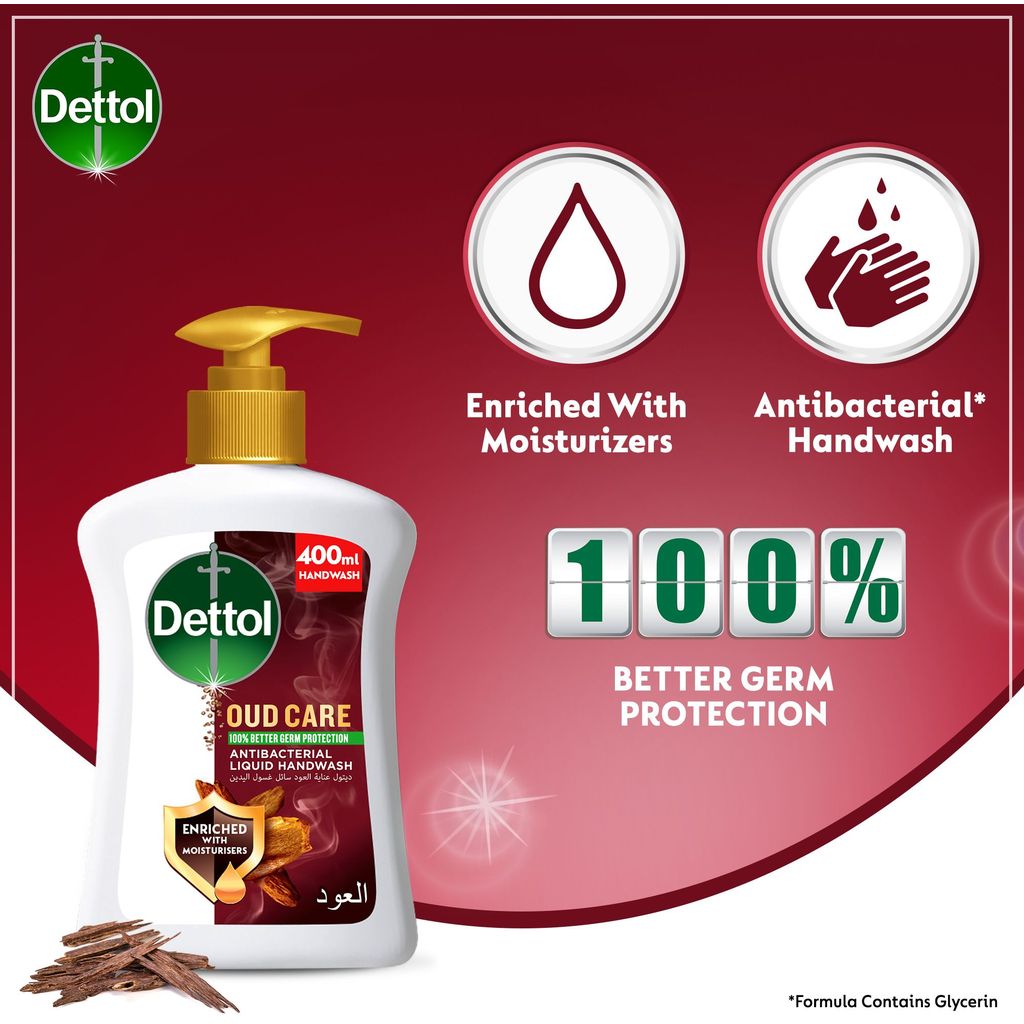 Dettol Oud Care Antibacterial Liquid Handwash, 400ml