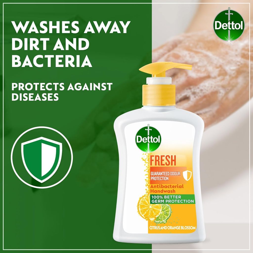 Dettol, Cool Antibacterial Handwash, Refreshing antibacterial handwash for clean hands, 200ml
