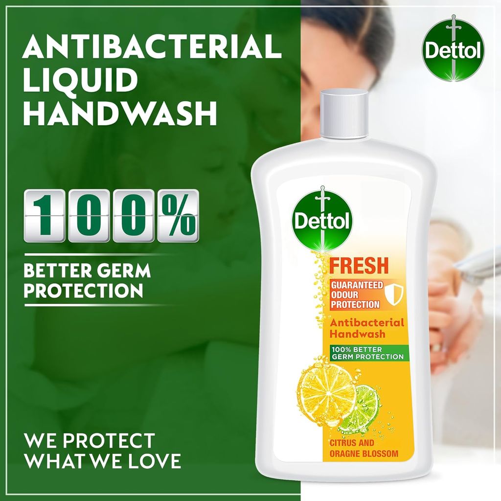 Dettol, Fresh Antibacterial Liquid Handwash, Citrus and orange blossom scent for effective germ protection, 700ml