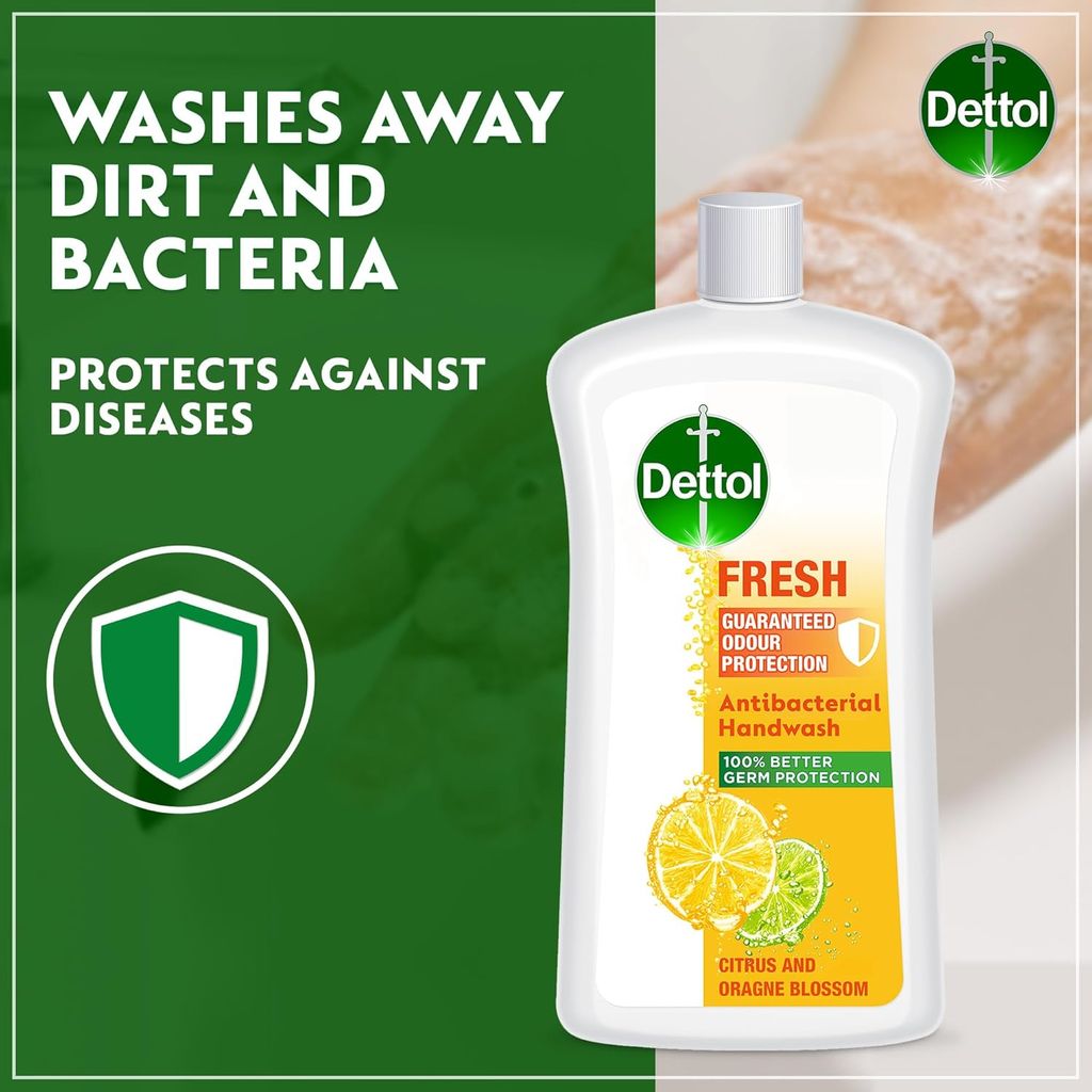 Dettol, Fresh Antibacterial Liquid Handwash, Citrus and orange blossom scent for effective germ protection, 700ml