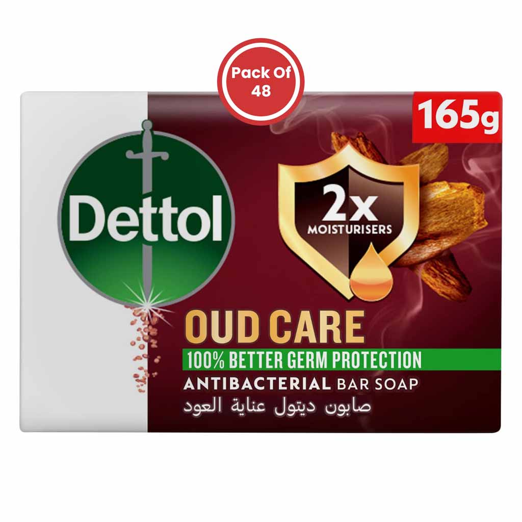 Dettol Oud Care Antibacterial Bar Soap 165g x Pack of 48