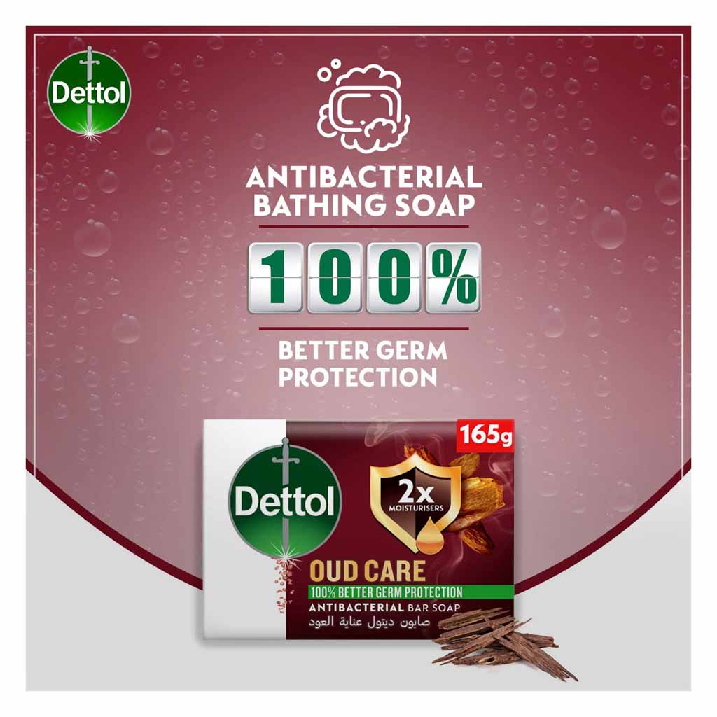 Dettol Oud Care Antibacterial Bar Soap 165g x Pack of 48