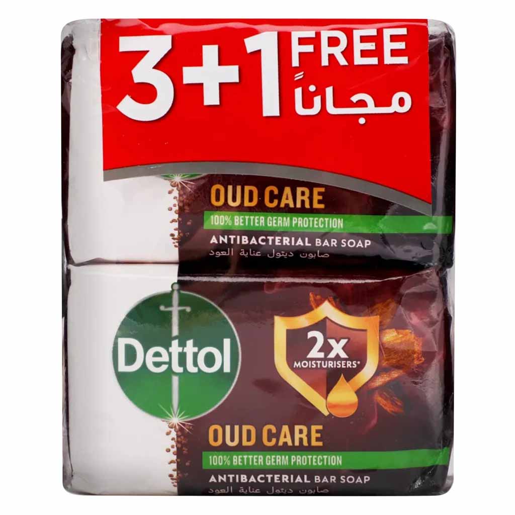 Dettol Oud Care Antibacterial Bar Soap 165g x Pack of 3  1 Free Promo