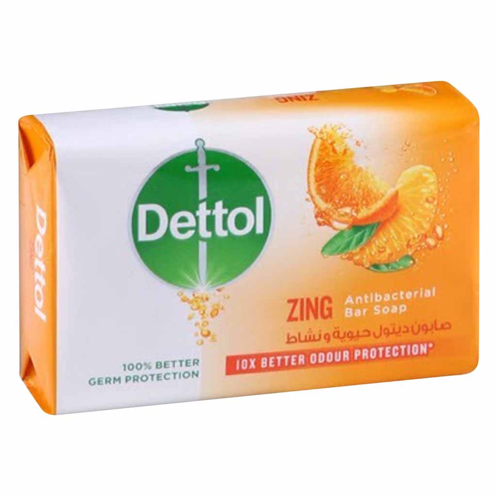 Dettol Zing Orange Antibacterial Bar Soap 120g