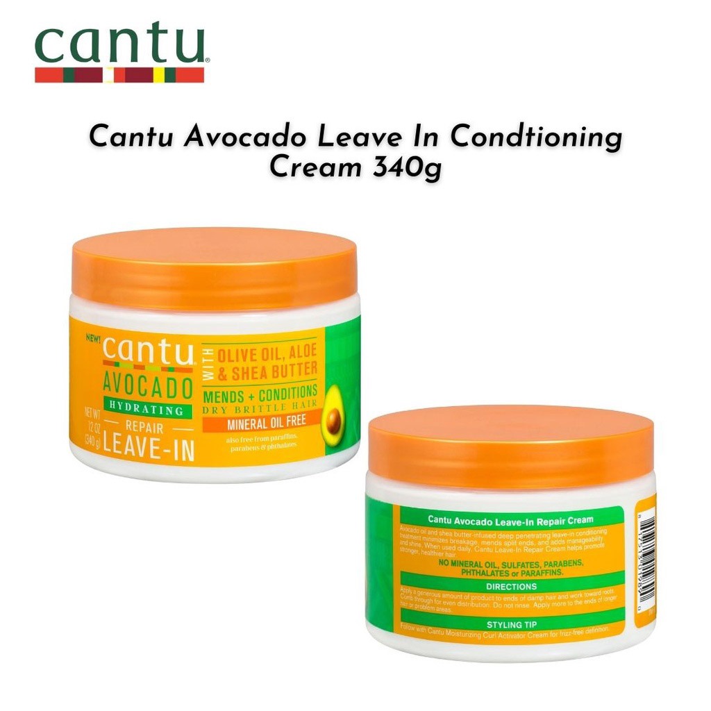 Cantu, Avocado leave-in condition cream, Nourishing leave-in cream for soft and manageable hair, 340 g