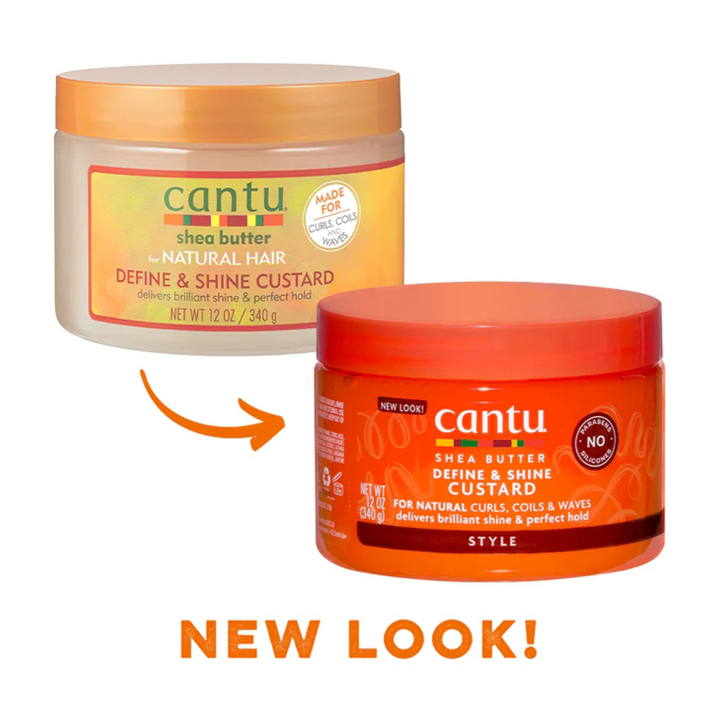 Cantu, Define and Shine Hair Custard, Styling custard for defined shiny hair, 340 g