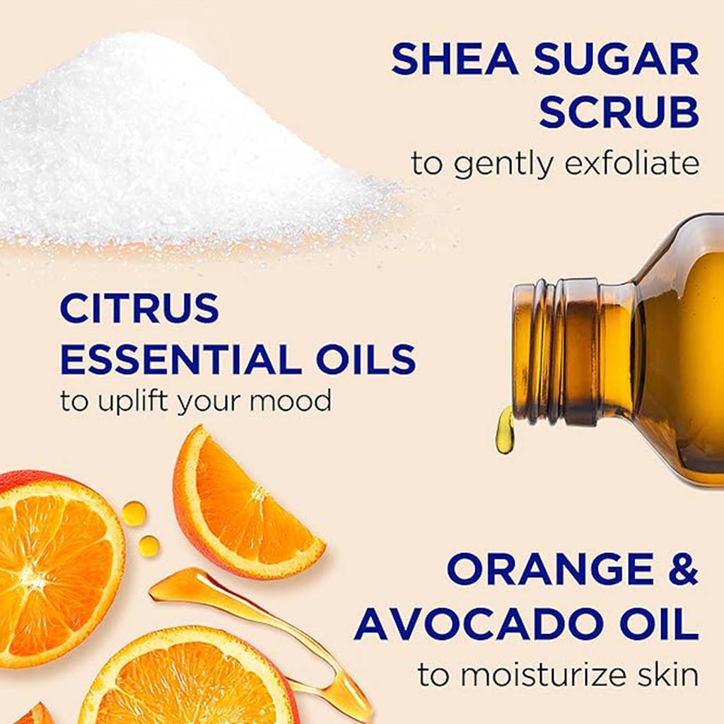 Dr Teal’s, Shea Sugar Citrus Body Scrub, Exfoliating body scrub with shea butter and essential oils, 538g