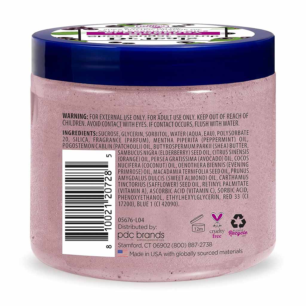 Dr Teal’s, Shea Sugar Exfoliating Body Scrub with Black Elderberry, Exfoliating body scrub with shea butter and elderberry, 538g
