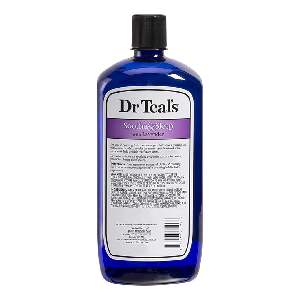 Dr Teal’s, Lavender Foaming Bath Soothe and Sleep, Relaxing lavender-scented foaming bath, 1000ml