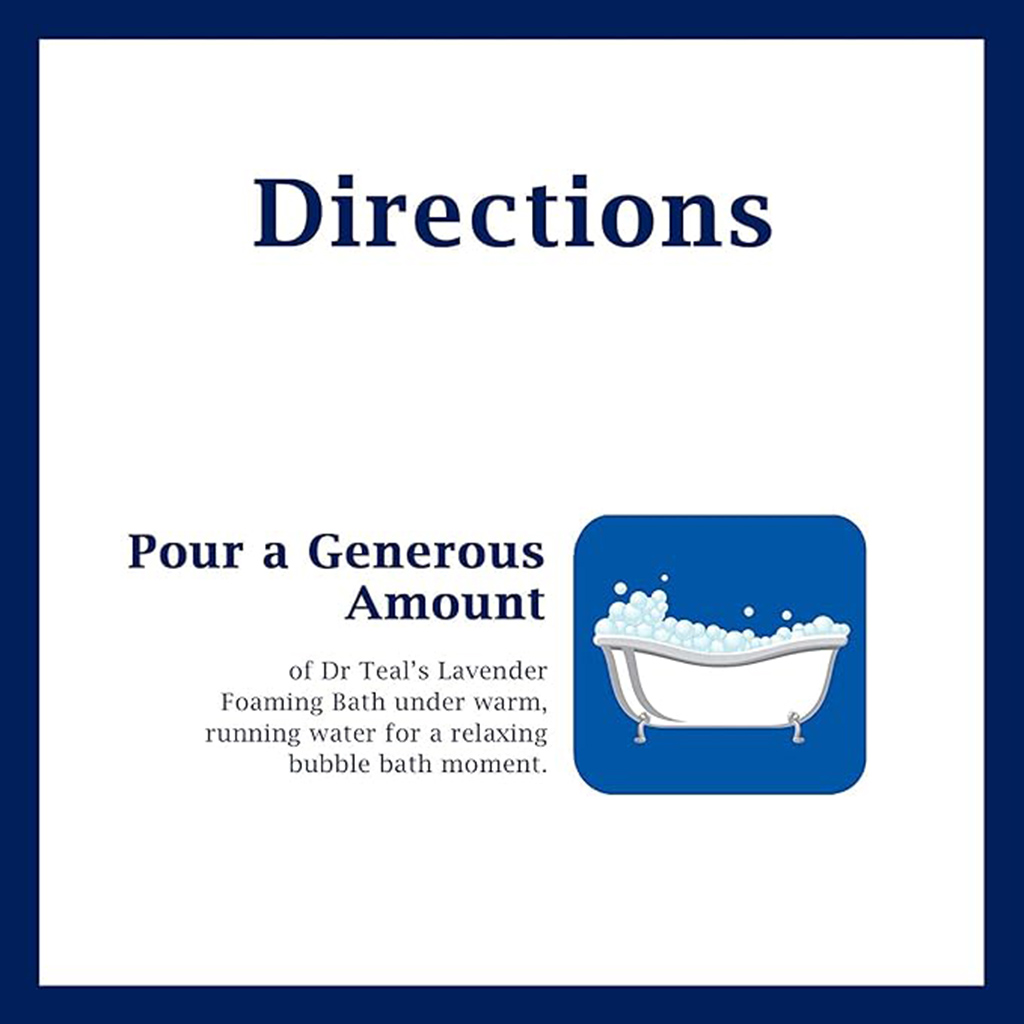 Dr Teal’s, Lavender Foaming Bath Soothe and Sleep, Relaxing lavender-scented foaming bath, 1000ml