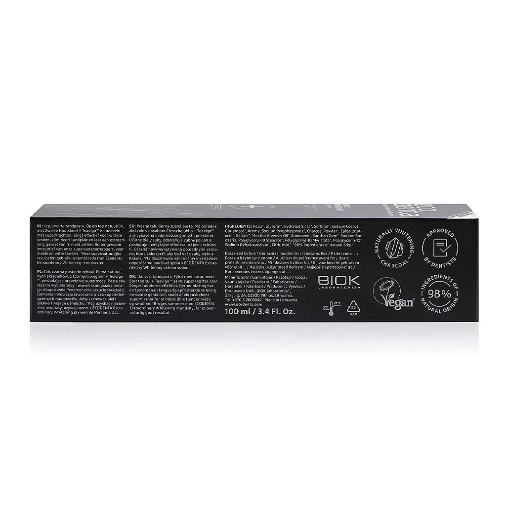Ecodenta Black Whitening Charcoal Natural Toothpaste 100 ml