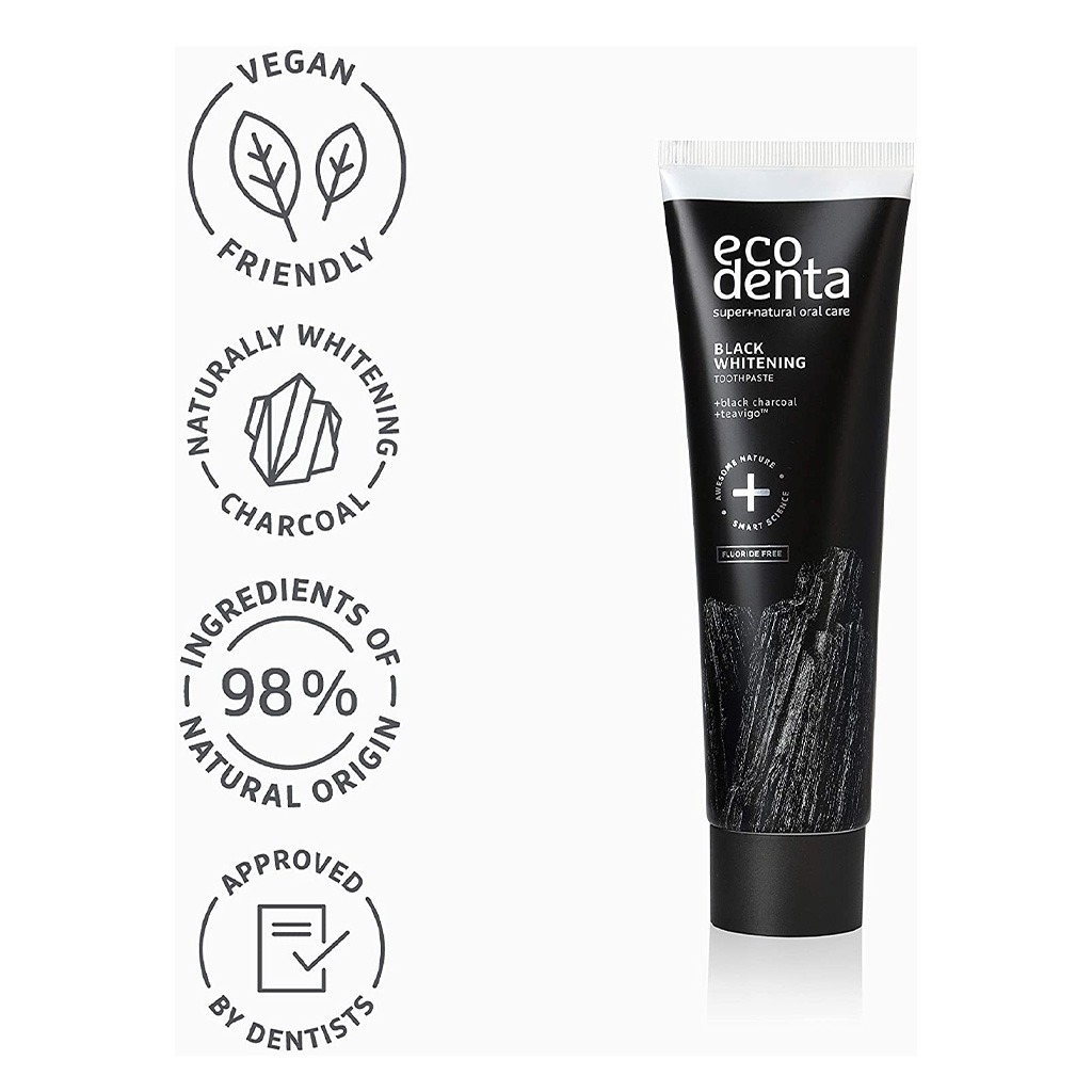 Ecodenta Black Whitening Charcoal Natural Toothpaste 100 ml
