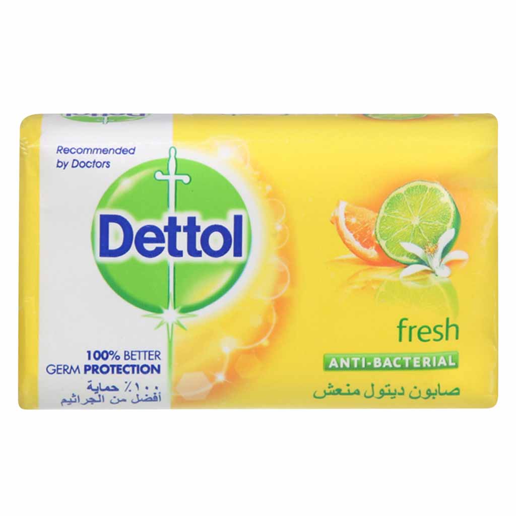 Dettol Fresh Citrus Antibacterial Bar Soap 165g