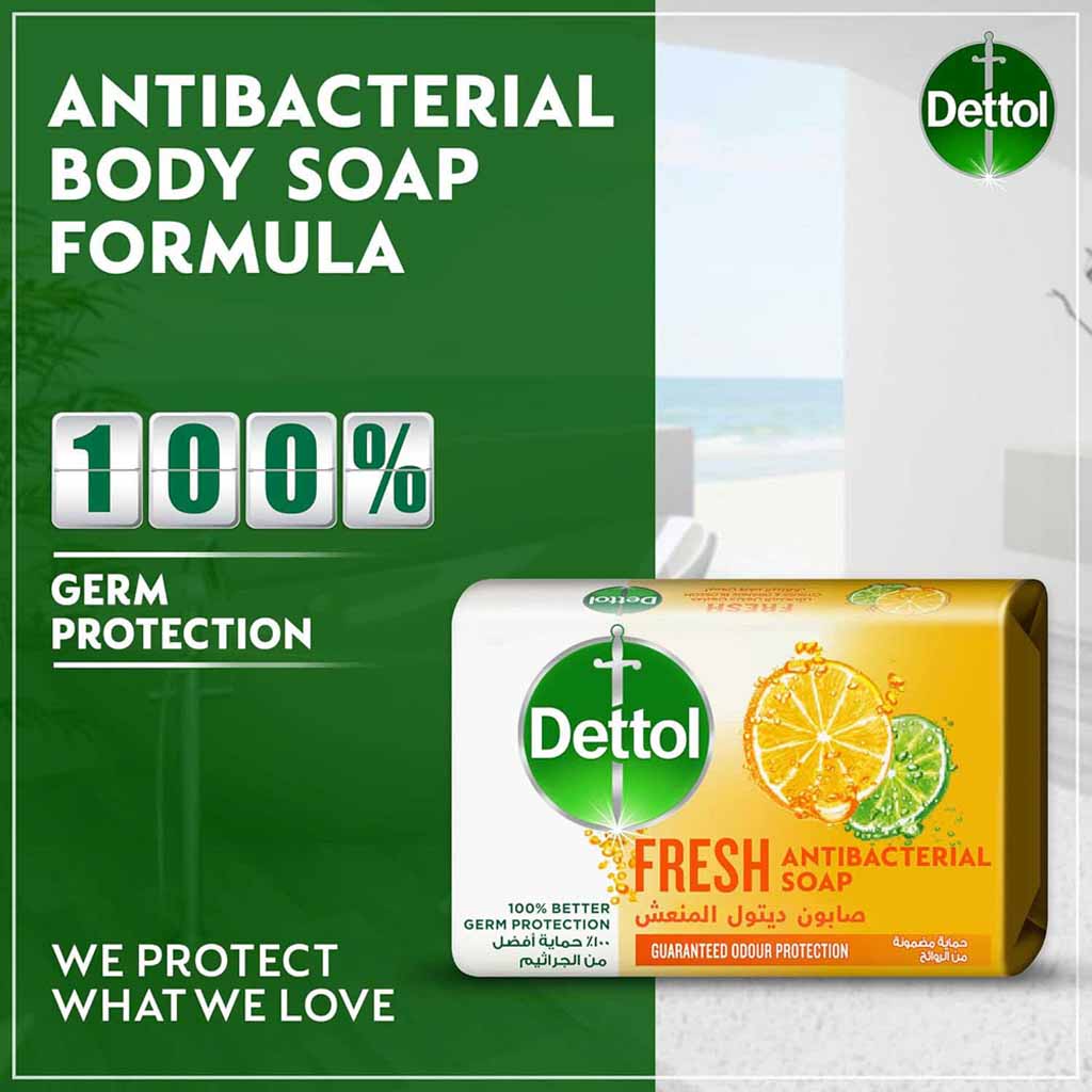 Dettol, ME soap fresh, Antibacterial cleansing bar soap with refreshing scent, 120g