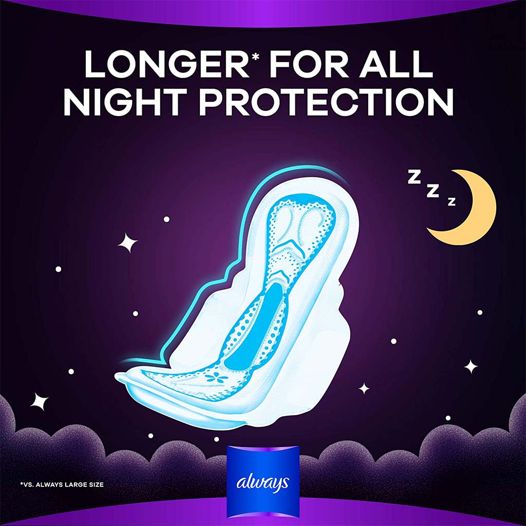 Always, Night Sanitary Pads with Wings, 24 pcs