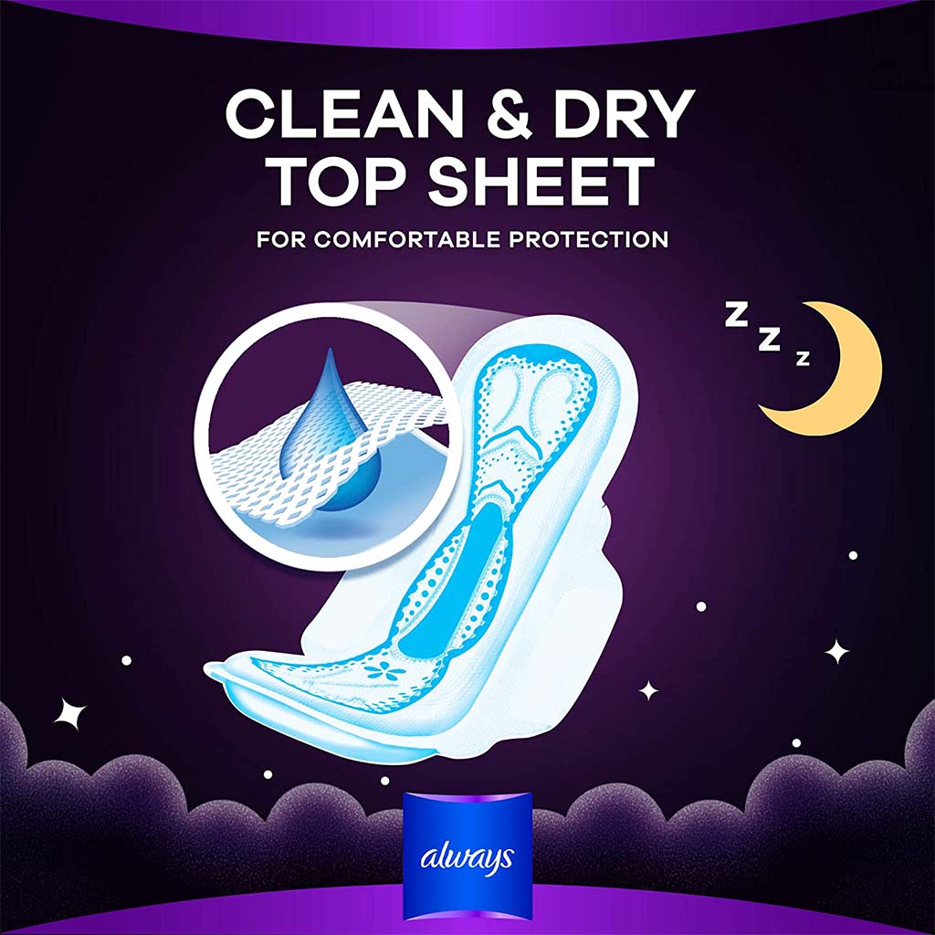 Always, Night Sanitary Pads with Wings, 24 pcs