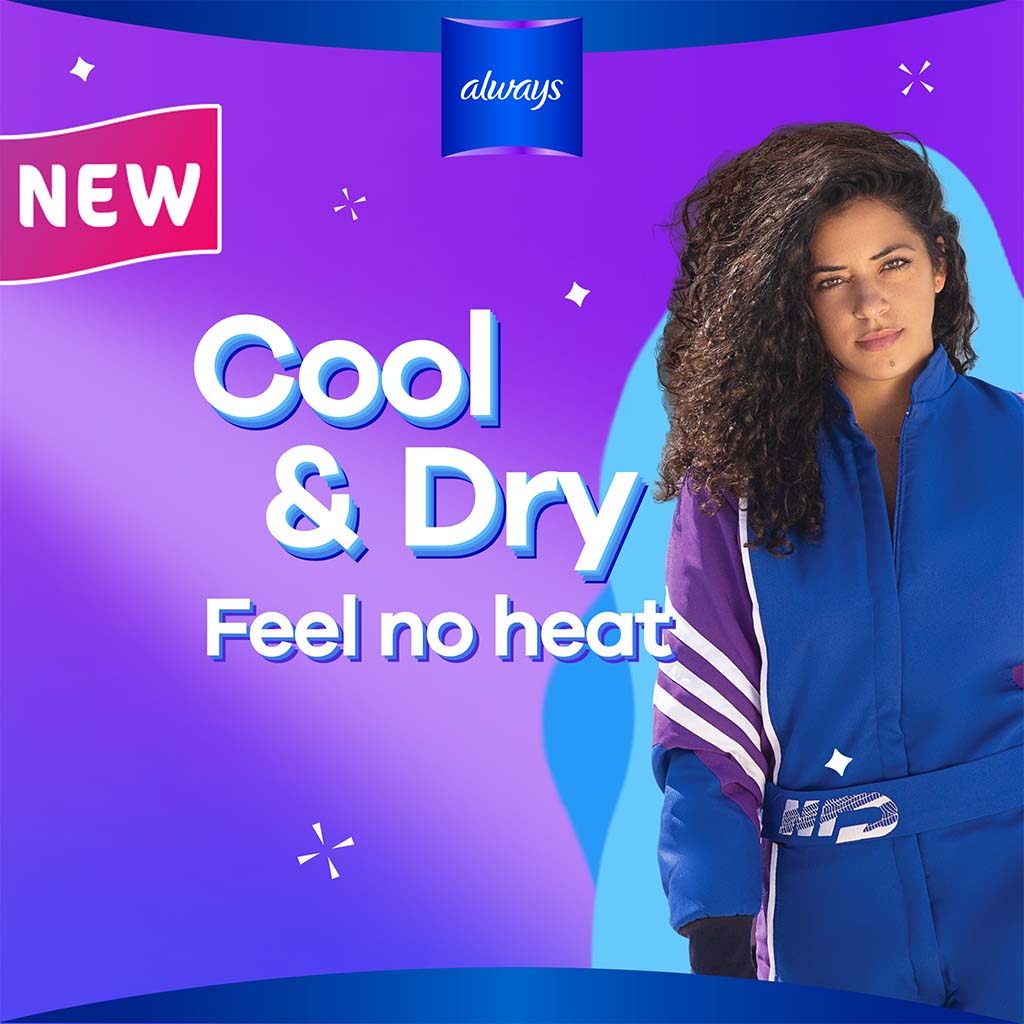 Always, Cool & dry maxi thick large sanitary pads with wings, Breathable sanitary pads for heavy flow protection