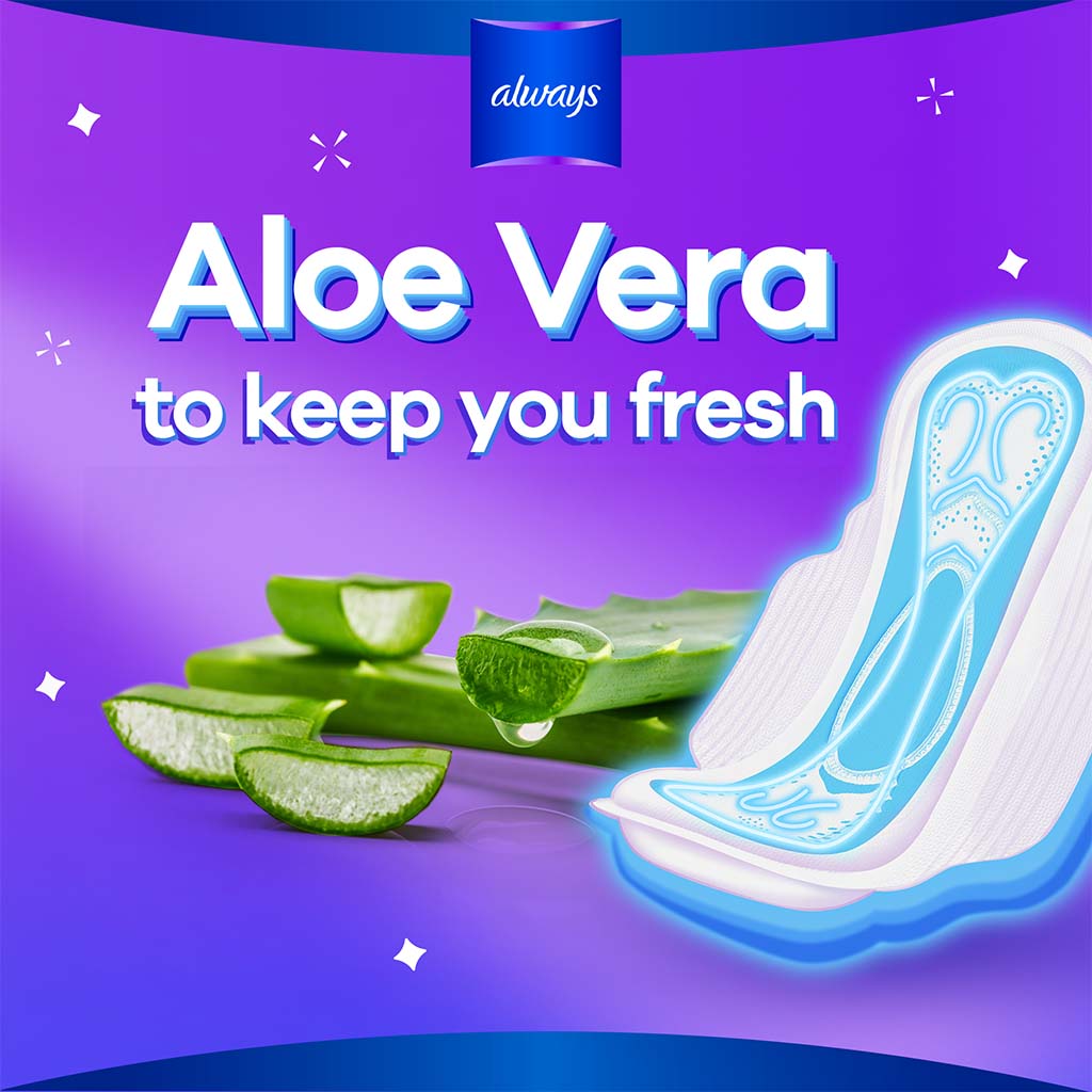 Always, Cool & dry maxi thick large sanitary pads with wings, Breathable sanitary pads for heavy flow protection