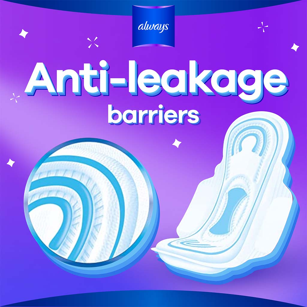 Always, Cool & dry maxi thick large sanitary pads with wings, Breathable sanitary pads for heavy flow protection