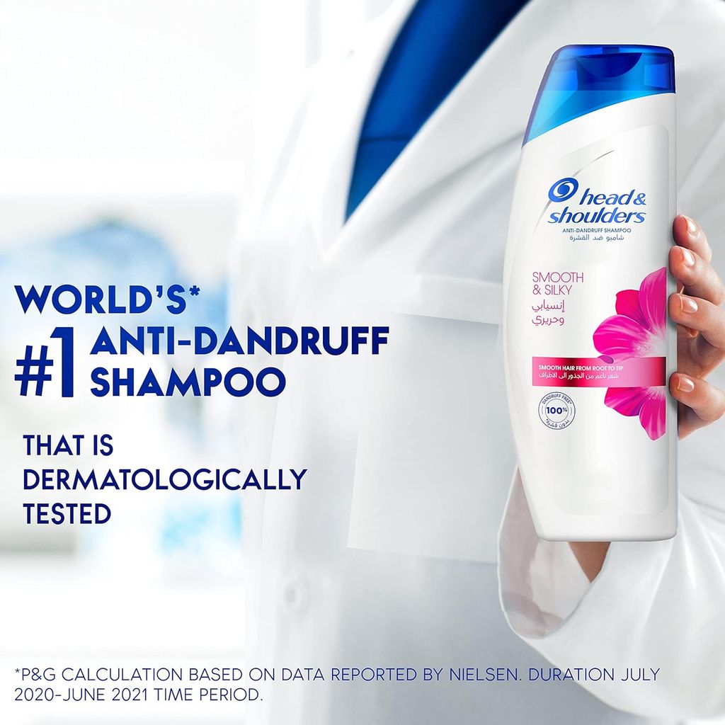 Head & Shoulders, Lovely Silk Shampoo, Nourishing Anti-Dandruff Shampoo with Silk Proteins, 190ml