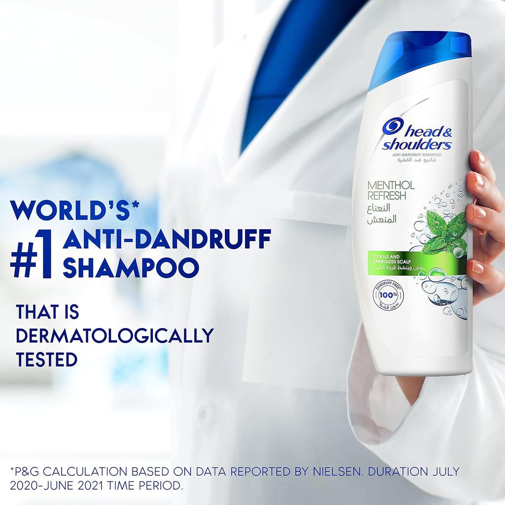Head & Shoulders, Menthol Shampoo, Cooling Anti-Dandruff Shampoo with Menthol, 600ml