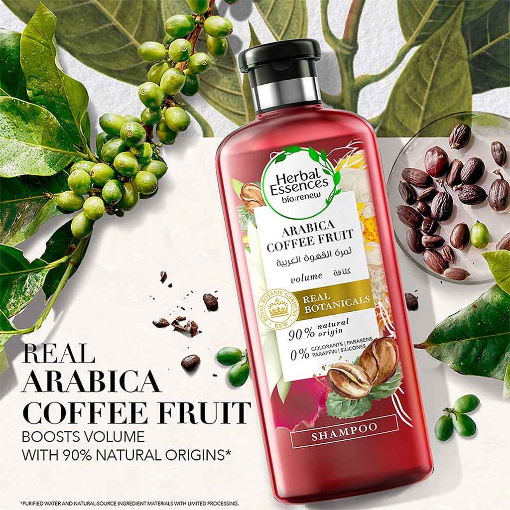 Herbal Essences, Bio:Renew Arabica Coffee Volume Boost Shampoo, Volumizing caffeine infused shampoo, 400ml