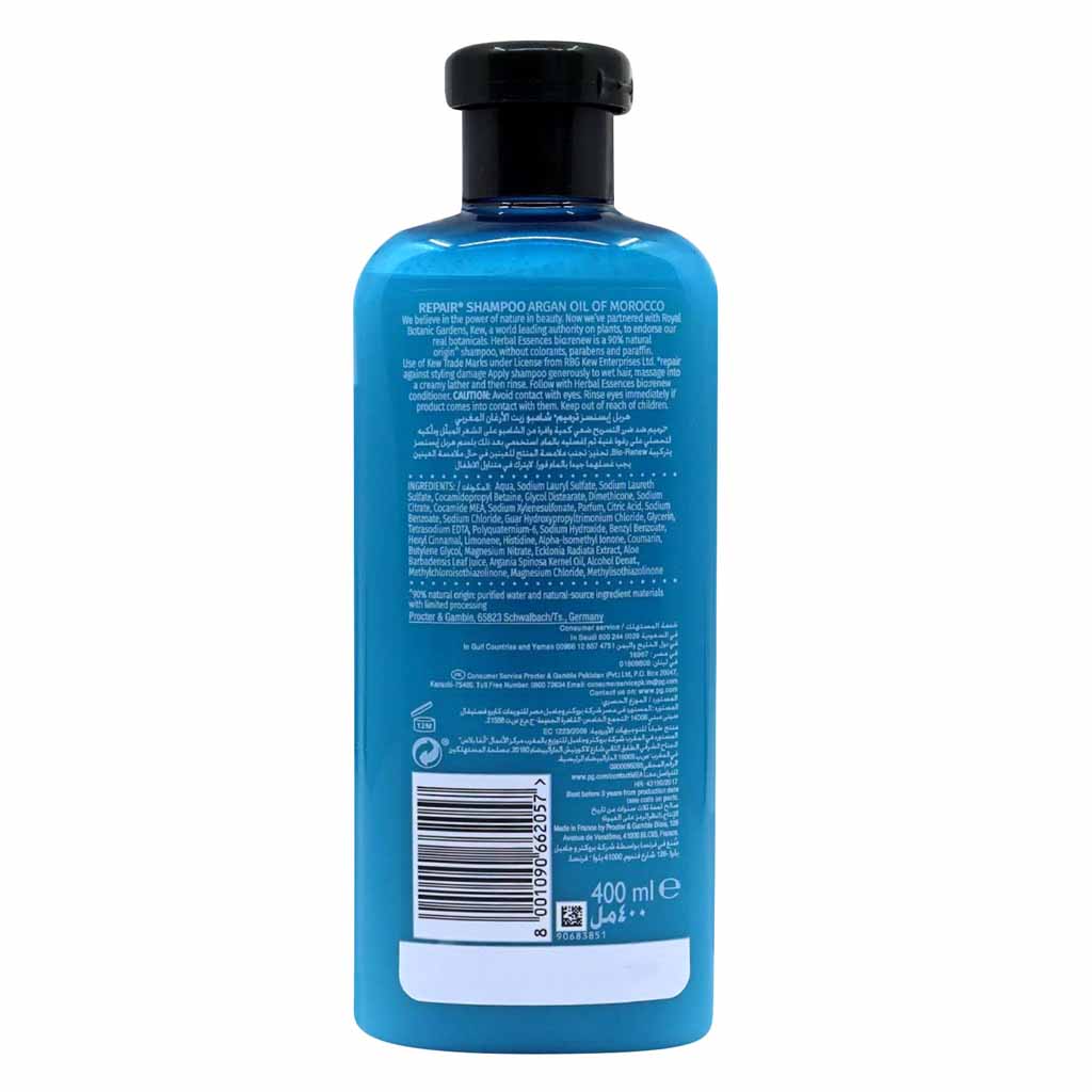 Herbal Essences, Argan Oil of Morocco Hair Repair Shampoo, Repairing shampoo with argan oil for damaged hair, 400 ml