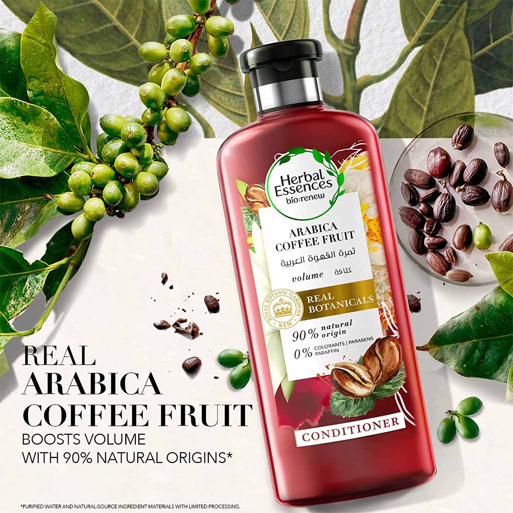 Herbal Essences Bio Renew Arabica Coffee Volume Boost Fruit Conditioner for Fine Hair 400 ml