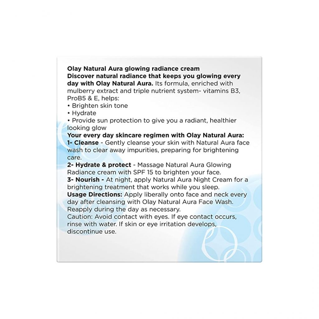 Olay, Natural White Day Cream SPF 24, Brightening day cream with sun protection, 100g