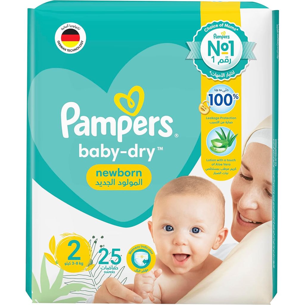 Pampers, Baby diapers size 2, Soft breathable diapers for infants, 25 pcs