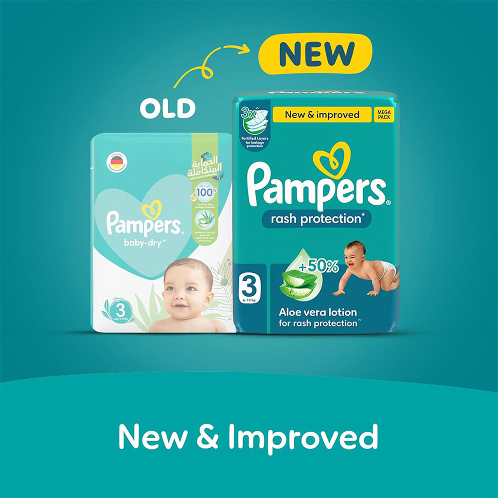 Pampers Baby Diapers, Size 3, 88 pcs, Bag