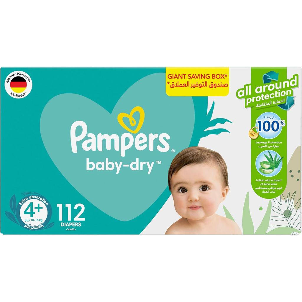 Pampers Baby Dry Diapers, , Size 4+, 10-, 15 Kg,  Pack Of 112'S