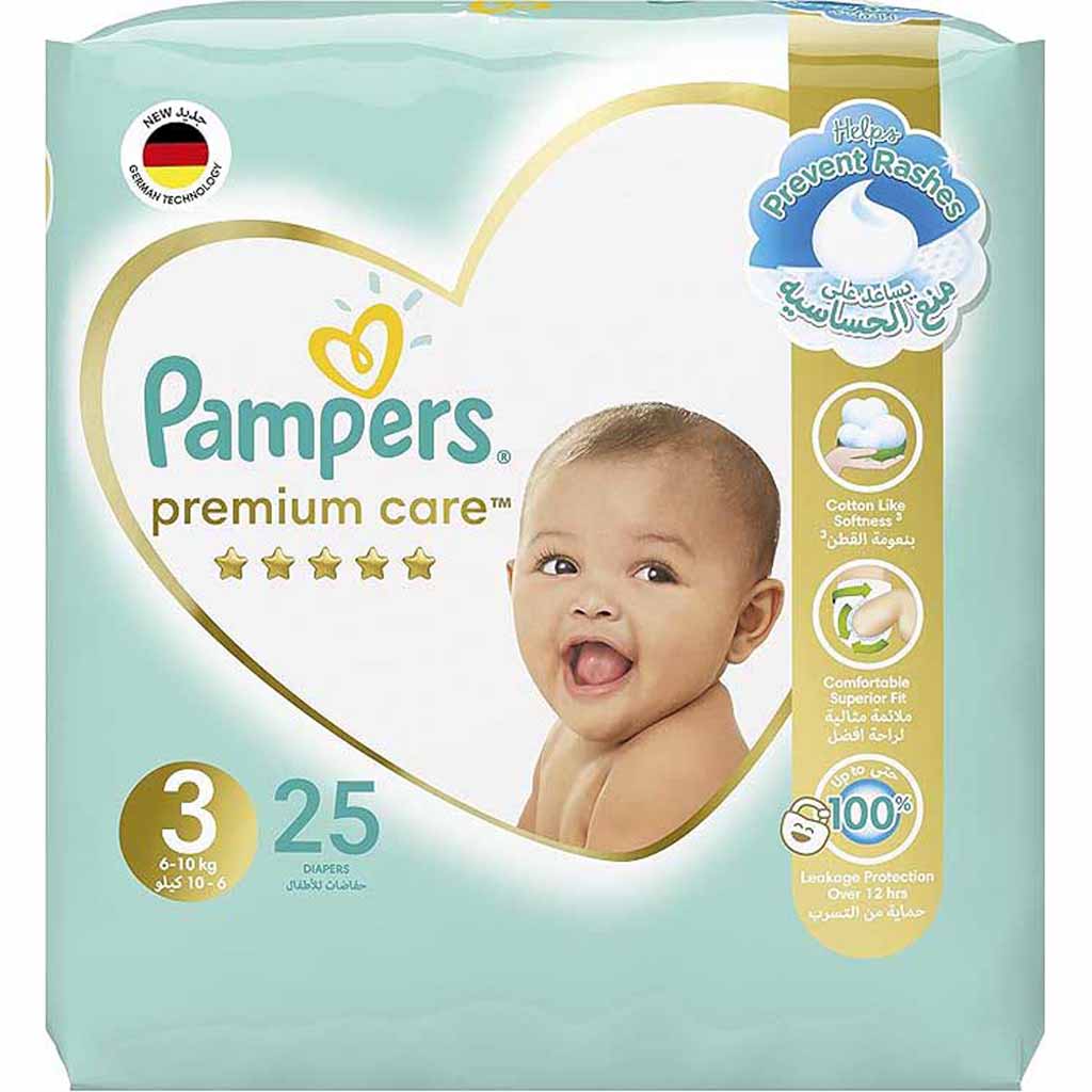 PAMPERSPREMIUM S3 4X25 MIP PRNC