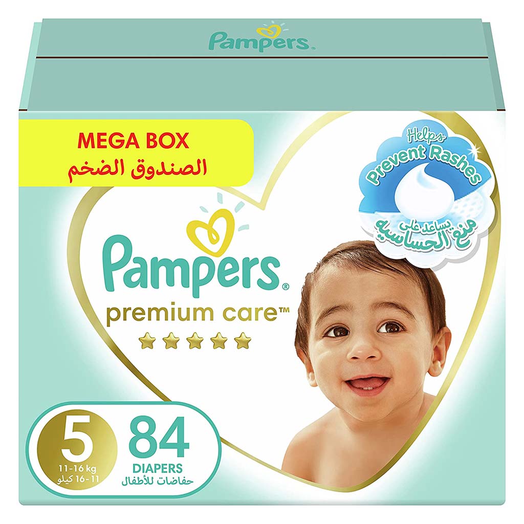 Pampers, Premium Care Baby Diapers, Soft and breathable diapers for babies, Size 5 (11-16 kg)