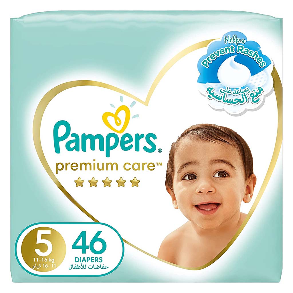 Pampers, Premium Care Baby Diapers Size 5, Soft and absorbent diapers for babies 11-16 kg, Size 5