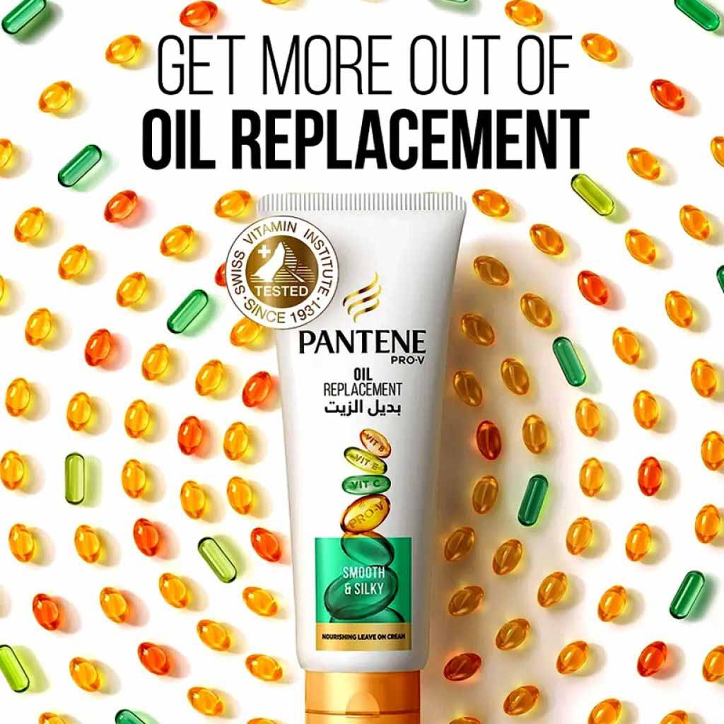 Pantene, Oil Replacement Smooth & Silky shampoo, Nourishing shampoo for smooth and silky hair, 275 ml