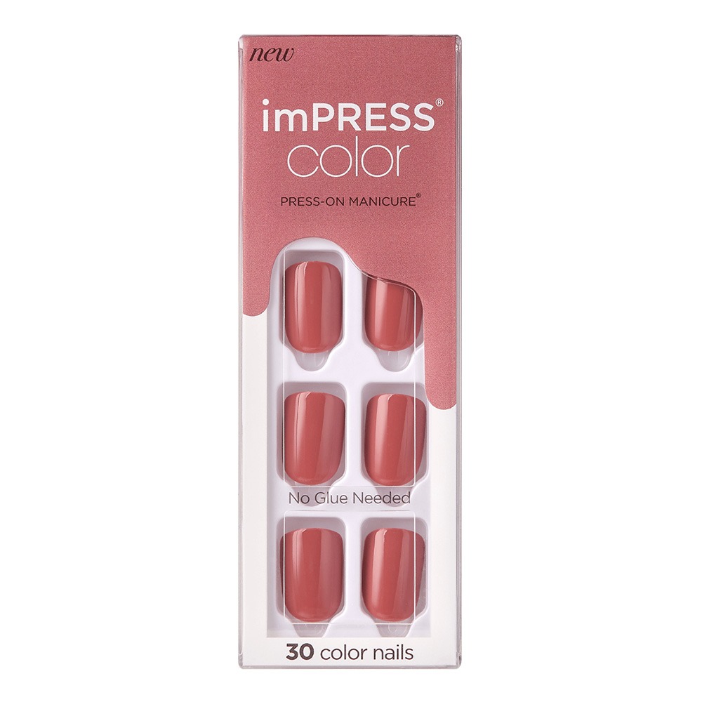 Kiss, imPRESS Color Nails Platonic Pink, Durable color press-on nails, 30 pieces