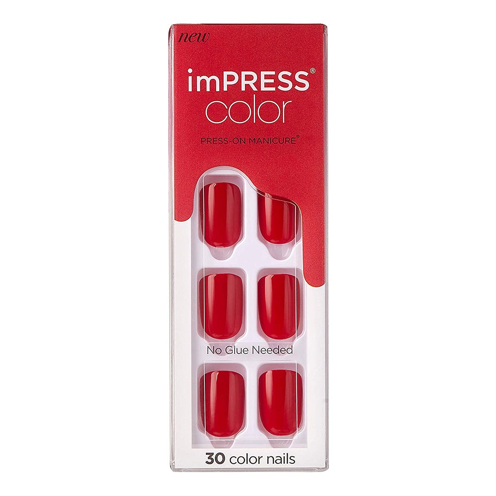 Kiss, imPRESS Color Press On Manicure Reddy Or Not, Easy application press-on nails, 30 pieces