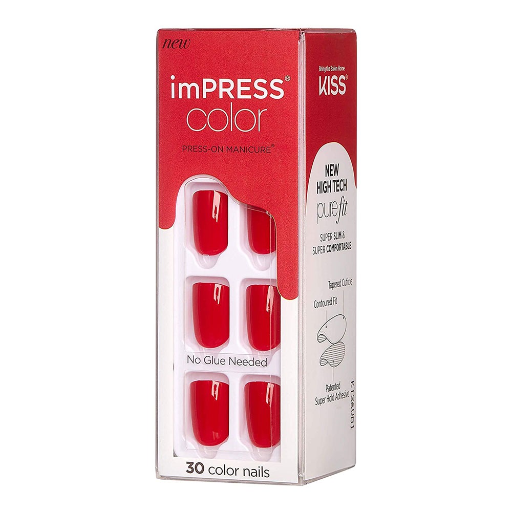 Kiss, imPRESS Color Press On Manicure Reddy Or Not, Easy application press-on nails, 30 pieces