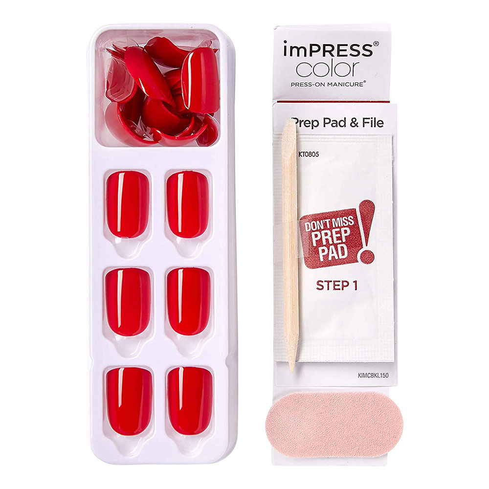 Kiss, imPRESS Color Press On Manicure Reddy Or Not, Easy application press-on nails, 30 pieces