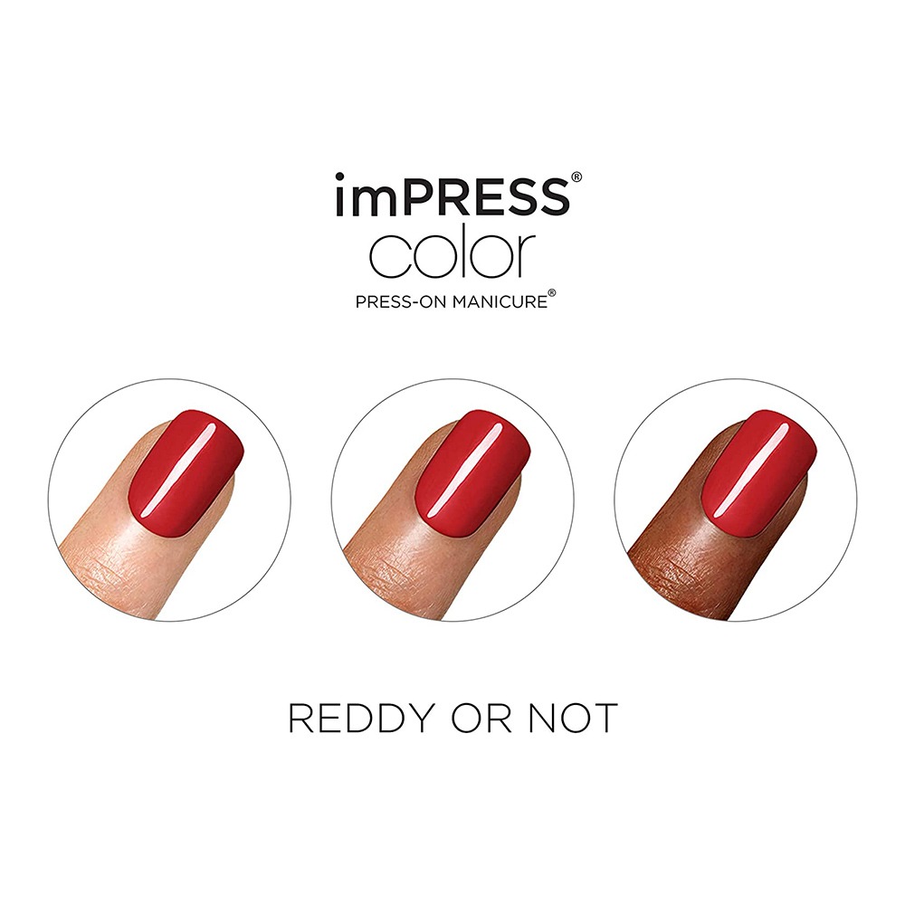 Kiss, imPRESS Color Press On Manicure Reddy Or Not, Easy application press-on nails, 30 pieces