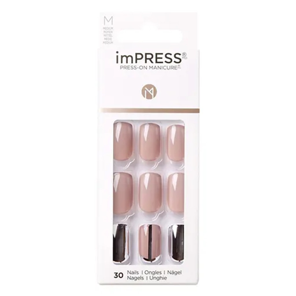 Kiss imPRESS Color Nails Press On Manicure - Cloudy Medium, Pack of 30's